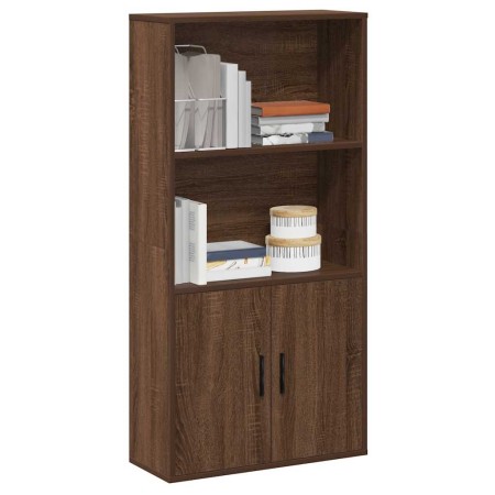 Estantería de madera de ingeniería marrón roble 60x24x120 cm de , Librerías y estanterías - Ref: Foro24-860424, Precio: 70,89...