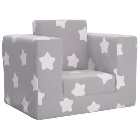 Sofá cama infantil felpa suave gris claro con estrellas de , Mobiliario para bebés y niños pequeños - Ref: Foro24-4104802, Pr...