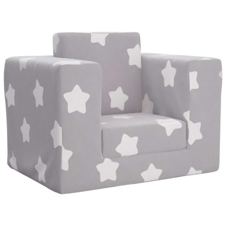 Sofá cama infantil felpa suave gris claro con estrellas de , Mobiliario para bebés y niños pequeños - Ref: Foro24-4104802, Pr...