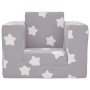 Sofá cama infantil felpa suave gris claro con estrellas de , Mobiliario para bebés y niños pequeños - Ref: Foro24-4104802, Pr...