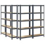Estante almacenaje 5 niveles 4 uds acero y madera contrachapada de , Estanterías industriales - Ref: Foro24-3307589, Precio: ...