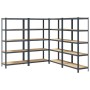 Estante almacenaje 5 niveles 4 uds acero y madera contrachapada de , Estanterías industriales - Ref: Foro24-3307610, Precio: ...