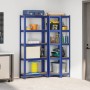 Juego de 2 estantes de 5 niveles acero azul y madera industrial de , Estanterías industriales - Ref: Foro24-3307619, Precio: ...