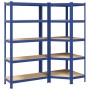 Juego de 2 estantes de 5 niveles acero azul y madera industrial de , Estanterías industriales - Ref: Foro24-3307625, Precio: ...