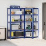 Juego de 2 estantes de 5 niveles acero azul y madera industrial de , Estanterías industriales - Ref: Foro24-3307625, Precio: ...