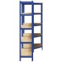 Juego de 2 estantes de 5 niveles acero azul y madera industrial de , Estanterías industriales - Ref: Foro24-3307625, Precio: ...