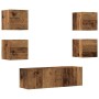 Conjunto de mueble de TV 5 piezas montado la pared madera vieja de , Muebles TV - Ref: Foro24-3329145, Precio: 137,75 €, Desc...