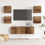Conjunto de mueble de TV 5 piezas montado la pared madera vieja de , Muebles TV - Ref: Foro24-3329145, Precio: 137,75 €, Desc...