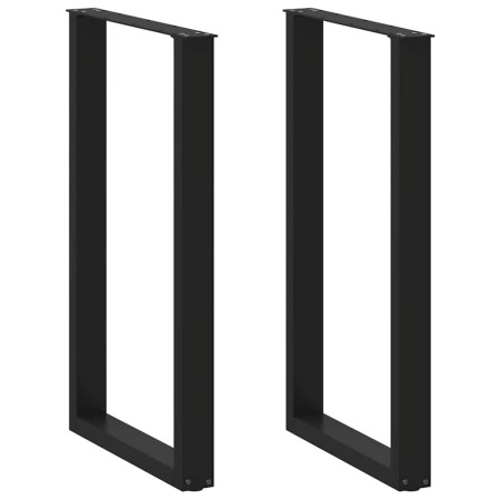 Patas de mesa de centro forma U 2uds acero negro 60x(100-101)cm de , Patas para mesas - Ref: Foro24-4013236, Precio: 138,62 €...