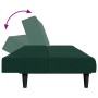 Sofá cama de 2 plazas con taburete terciopelo verde oscuro en Sofás | Comprar online en Foru.es