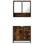 Set de muebles baño 2 pzas madera contrachapada roble ahumado de , Muebles de baño - Ref: Foro24-3300927, Precio: 169,73 €, D...