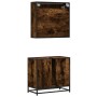 Set de muebles baño 2 pzas madera contrachapada roble ahumado de , Muebles de baño - Ref: Foro24-3300927, Precio: 169,73 €, D...