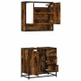 Set de muebles baño 2 pzas madera contrachapada roble ahumado de , Muebles de baño - Ref: Foro24-3300927, Precio: 169,73 €, D...