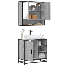 Set de muebles de baño 2 pzas madera contrachapada gris sonoma de , Muebles de baño - Ref: Foro24-3300938, Precio: 156,31 €, ...