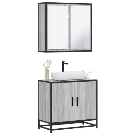 Set de muebles de baño 2 pzas madera contrachapada gris sonoma de , Muebles de baño - Ref: Foro24-3300888, Precio: 141,56 €, ...