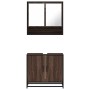 Set de muebles baño 2 pzas madera contrachapada marrón roble de , Muebles de baño - Ref: Foro24-3300919, Precio: 133,67 €, De...