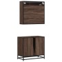 Set de muebles baño 2 pzas madera contrachapada marrón roble de , Muebles de baño - Ref: Foro24-3300919, Precio: 133,67 €, De...