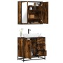 Set de muebles baño 2 pzas madera contrachapada roble ahumado de , Muebles de baño - Ref: Foro24-3300897, Precio: 168,12 €, D...