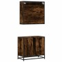 Set de muebles baño 2 pzas madera contrachapada roble ahumado de , Muebles de baño - Ref: Foro24-3300897, Precio: 168,12 €, D...