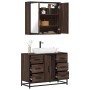 Set de muebles baño 2 pzas madera contrachapada marrón roble de , Muebles de baño - Ref: Foro24-3300904, Precio: 185,86 €, De...