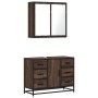 Set de muebles baño 2 pzas madera contrachapada marrón roble de , Muebles de baño - Ref: Foro24-3300904, Precio: 185,86 €, De...