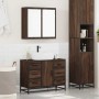 Set de muebles baño 2 pzas madera contrachapada marrón roble de , Muebles de baño - Ref: Foro24-3300904, Precio: 185,86 €, De...