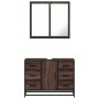 Set de muebles baño 2 pzas madera contrachapada marrón roble de , Muebles de baño - Ref: Foro24-3300904, Precio: 185,86 €, De...