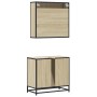 Set de muebles de baño 2 pzas madera contrachapada roble Sonoma de , Muebles de baño - Ref: Foro24-3300906, Precio: 153,27 €,...