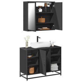 Juego de muebles de baño 2 pzas madera contrachapada negro de , Muebles de baño - Ref: Foro24-3300910, Precio: 157,36 €, Desc...