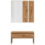 Set de muebles recibidor madera contrachapada roble artesanal de , Bancos para recibidores y almacenamiento - Ref: Foro24-857...