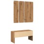 Set de muebles recibidor madera contrachapada roble artesanal de , Bancos para recibidores y almacenamiento - Ref: Foro24-857...