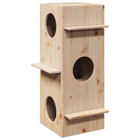 Casa para gatos madera maciza pino 43x43x90 cm de , Mobiliario para gatos - Ref: Foro24-859298, Precio: 88,35 €, Descuento: %
