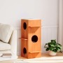 Casa para gatos cera marrón 43x43x90 cm madera maciza pino de , Mobiliario para gatos - Ref: Foro24-859300, Precio: 100,19 €,...