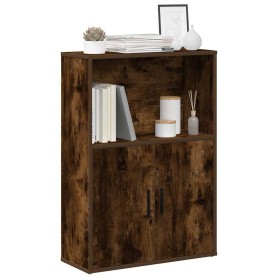 Estantería madera de ingeniería roble ahumado 60x24x85 cm de , Librerías y estanterías - Ref: Foro24-860413, Precio: 59,13 €,...