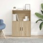 Estantería de madera de ingeniería roble sonoma 60x24x85 cm de , Librerías y estanterías - Ref: Foro24-860411, Precio: 59,79 ...