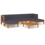 Juego muebles de jardín y cojines 7 pzas madera maciza acacia de vidaXL, Conjuntos de jardín - Ref: Foro24-3058135, Precio: 7...