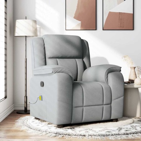 Sillón reclinable de masaje de tela gris claro de , Sillones - Ref: Foro24-4015710, Precio: 248,81 €, Descuento: %