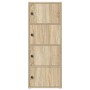 Estantería de madera de ingeniería gris hormigón 40x24x102 cm de , Librerías y estanterías - Ref: Foro24-860376, Precio: 68,2...