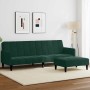 Sofá cama de 2 plazas con taburete terciopelo verde oscuro en Sofás | Comprar online en Foru.es