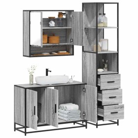 Set de muebles de baño 3 pzas madera contrachapada gris sonoma de , Muebles de baño - Ref: Foro24-3301163, Precio: 275,58 €, ...