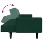 Sofá cama de 2 plazas con taburete terciopelo verde oscuro en Sofás | Comprar online en Foru.es