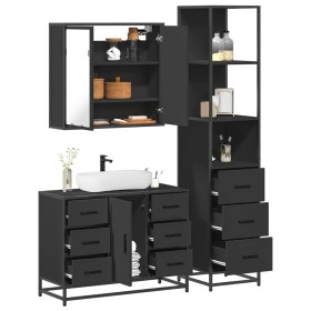 Juego de muebles de baño 3 pzas madera contrachapada negro de , Muebles de baño - Ref: Foro24-3301140, Precio: 305,54 €, Desc...