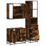 Set de muebles baño 3 pzas madera contrachapada roble ahumado de , Muebles de baño - Ref: Foro24-3301137, Precio: 250,81 €, D...