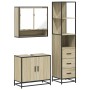 Set de muebles de baño 3 pzas madera contrachapada roble Sonoma de , Muebles de baño - Ref: Foro24-3301156, Precio: 249,16 €,...