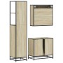 Set de muebles de baño 3 pzas madera contrachapada roble Sonoma de , Muebles de baño - Ref: Foro24-3301156, Precio: 249,16 €,...