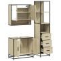 Set de muebles de baño 3 pzas madera contrachapada roble Sonoma de , Muebles de baño - Ref: Foro24-3301156, Precio: 249,16 €,...
