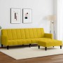 Sofá cama de 2 plazas con taburete terciopelo amarillo en Sofás | Comprar online en Foru.es
