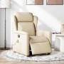 Sillón reclinable de masaje eléctrico tela color crema de , Sillones - Ref: Foro24-3303132, Precio: 264,54 €, Descuento: %