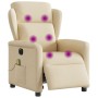Sillón reclinable de masaje eléctrico tela color crema de , Sillones - Ref: Foro24-3303132, Precio: 264,54 €, Descuento: %