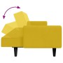 Sofá cama de 2 plazas con taburete terciopelo amarillo en Sofás | Comprar online en Foru.es